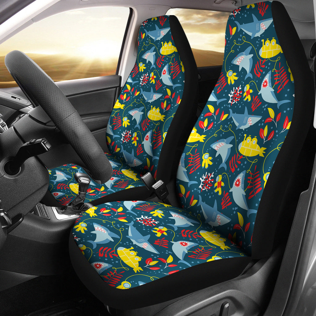 Scuba With Sharks Print Design LKS303 Car Seat Covers