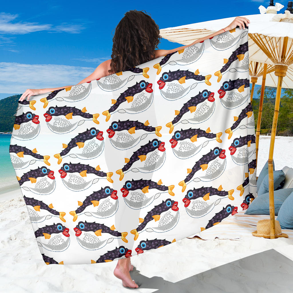 Fugu Pattern Print Design 03 Sarong Pareo Wrap