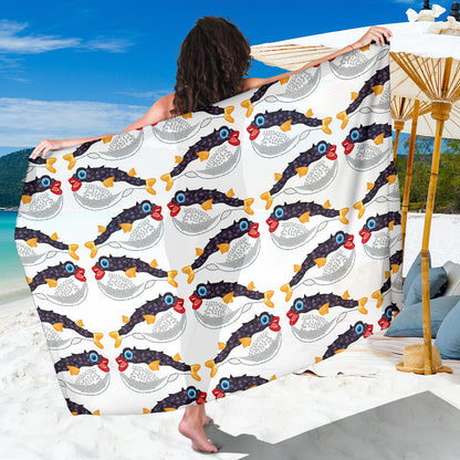 Fugu Pattern Print Design 03 Sarong Pareo Wrap
