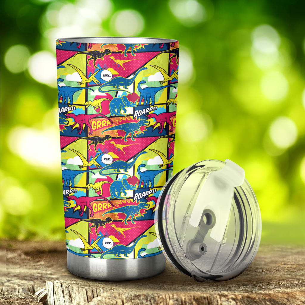 Dinosaur Comic Pop Art Style Tumbler