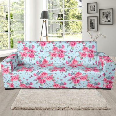 Camellia Pattern Print Design 01 Sofa Slipcover