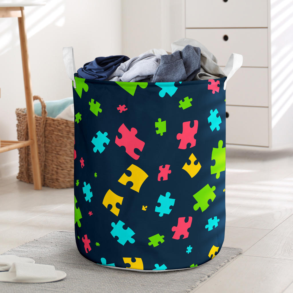 Autism Awareness Colorful Design Print Laundry Basket