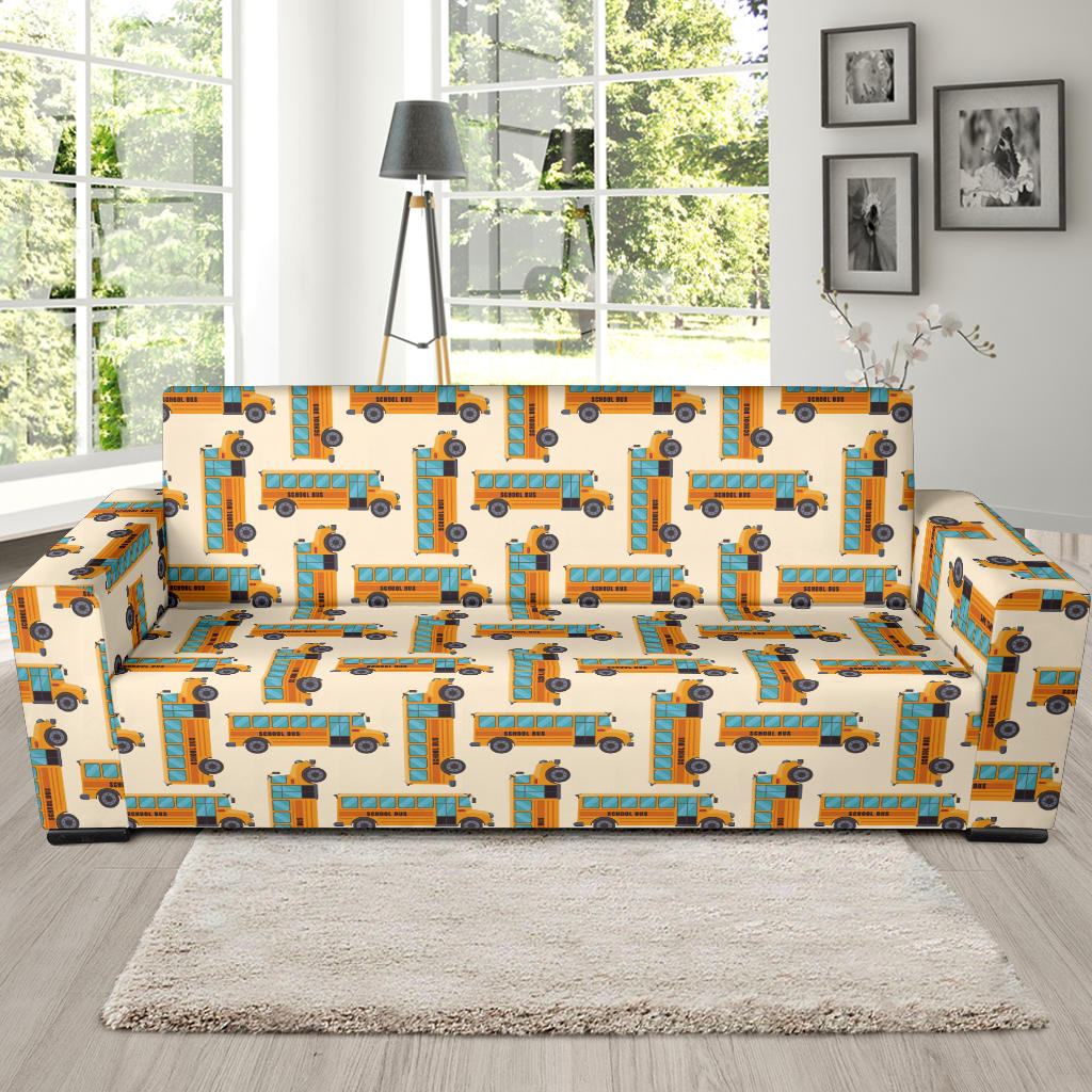 School Bus Print Design LKS305 Sofa Slipcover