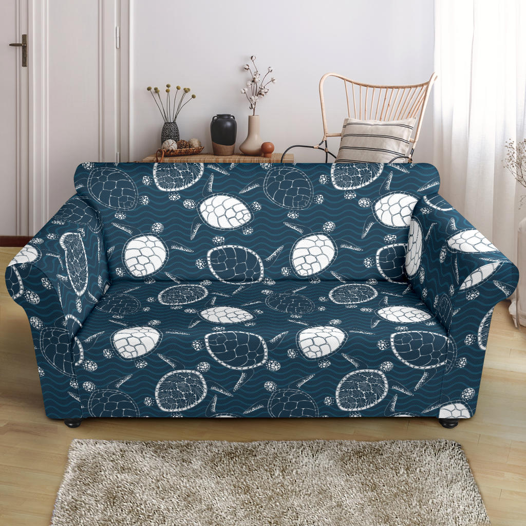 Sea Turtle Print Design LKS3015 Loveseat Couch Slipcover
