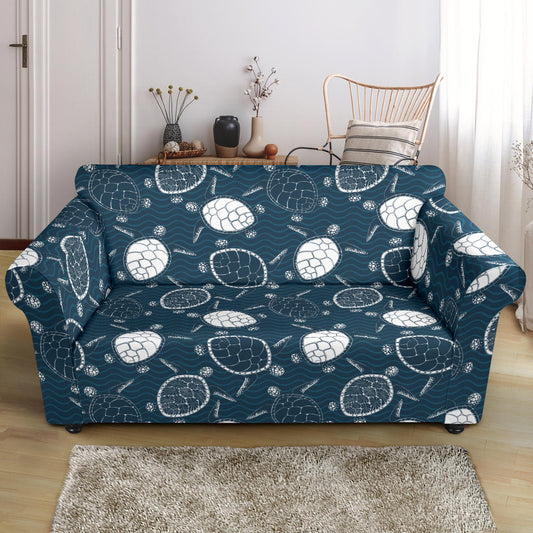 Sea Turtle Print Design LKS3015 Loveseat Couch Slipcover