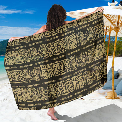 Mayan Pattern Print Design 02 Sarong Pareo Wrap