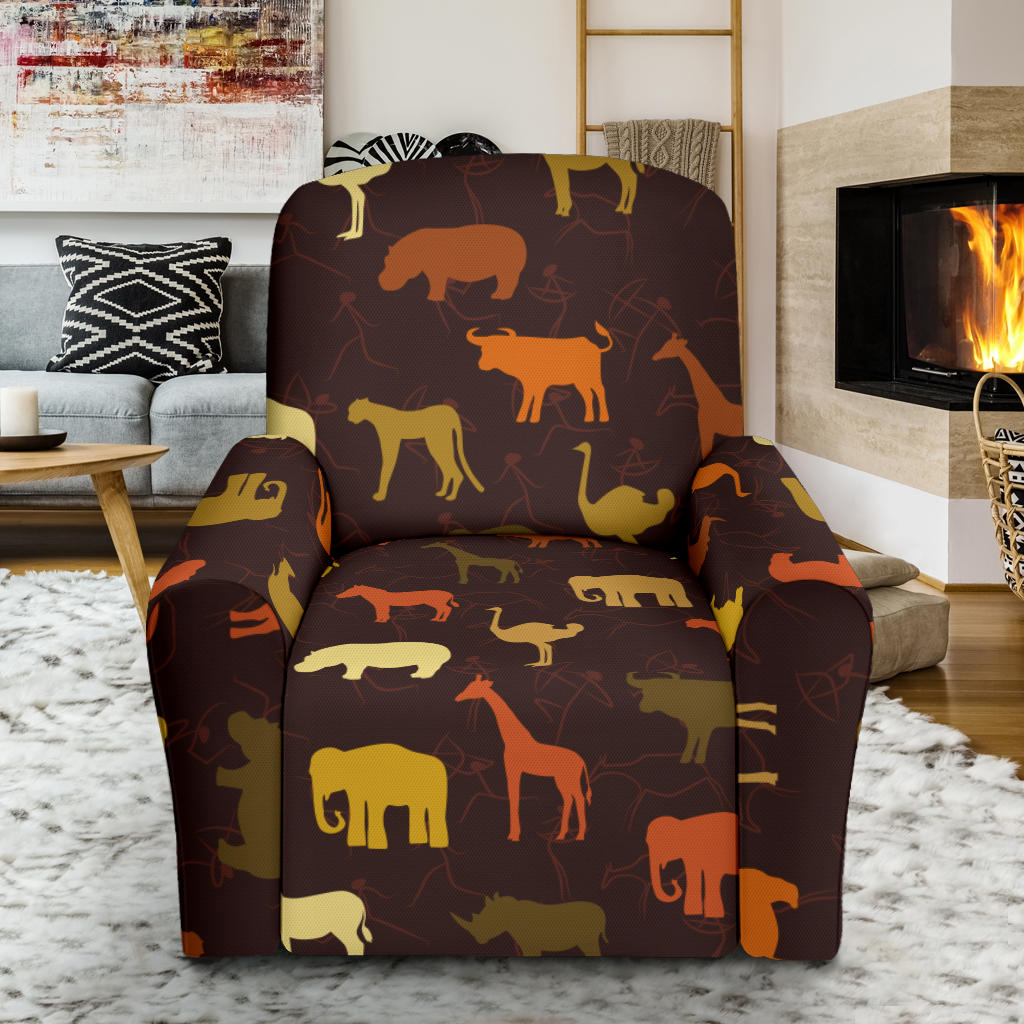 Safari Animal Print Design LKS301 Recliner Slipcover with Pocket