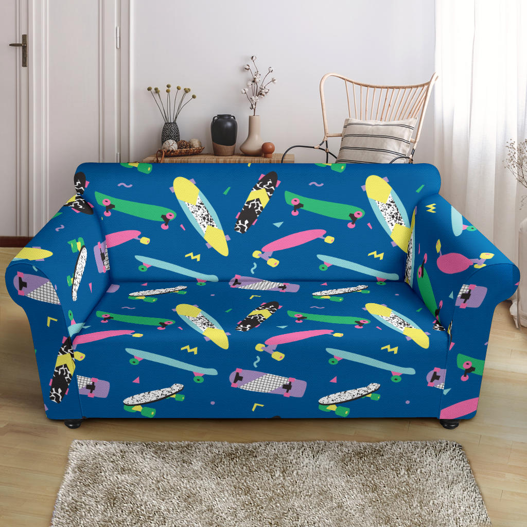 Skateboard Print Design LKS302 Loveseat Couch Slipcover