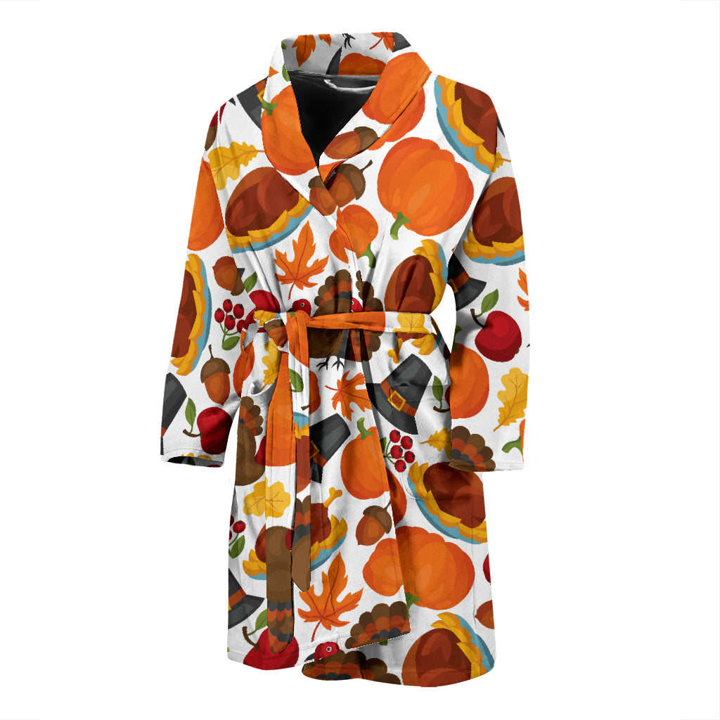 Thanksgiving Print Design LKS304 Men Bathrobe