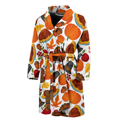 Thanksgiving Print Design LKS304 Men Bathrobe