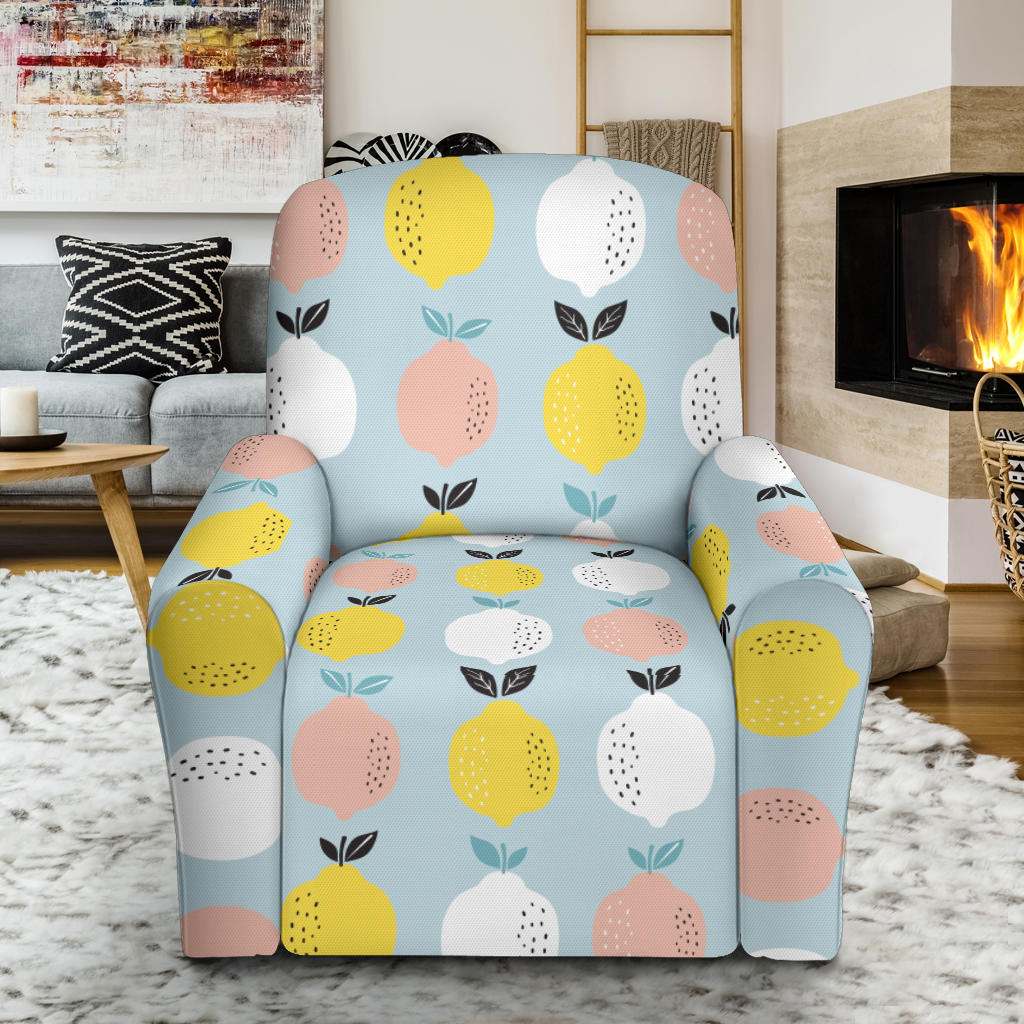 Citrus Pattern Print Design 03 Recliner Slipcover with Pocket