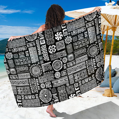 Polynesian Pattern Print Design A02 Sarong Pareo Wrap