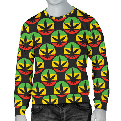 Rasta Reggae Color Design Men Long Sleeve Sweatshirt