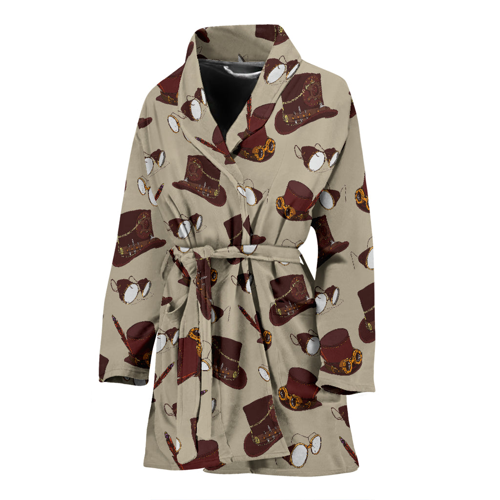 Steampunk Hat Print Design LKS301 Women Bathrobe