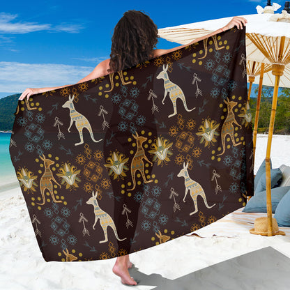 Kangaroos Pattern Print Design 03 Sarong Pareo Wrap