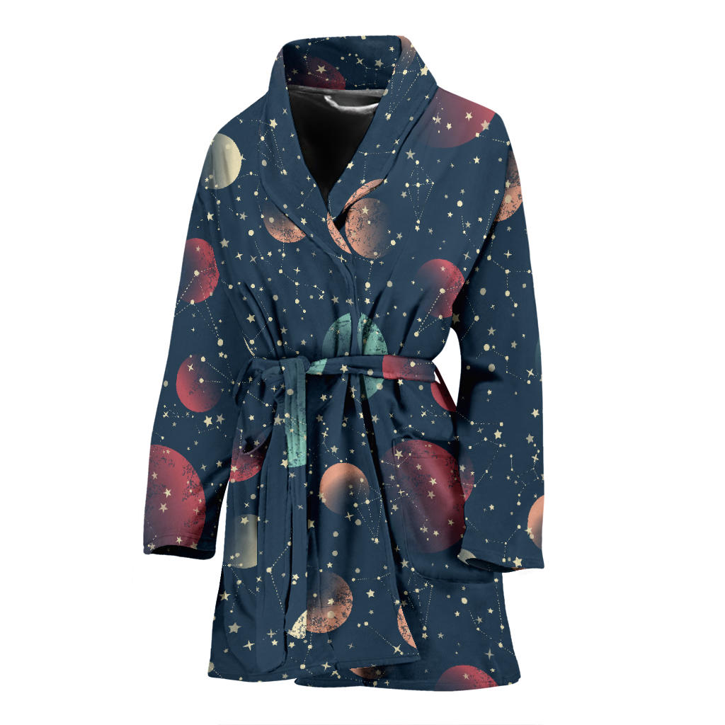 Cosmic Pattern Print Design 04 Women Bathrobe