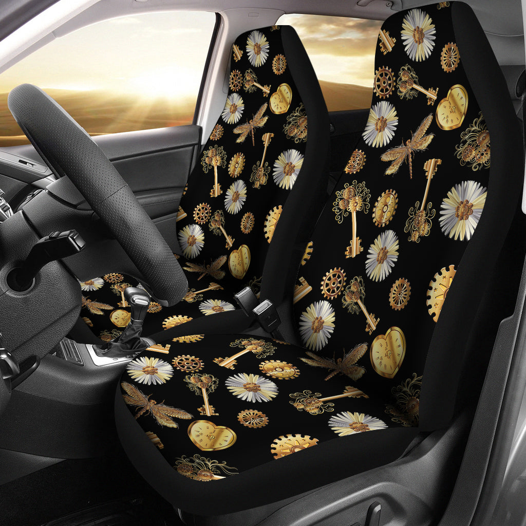 Steampunk Key Dragonfly Print Design LKS303 Car Seat Covers