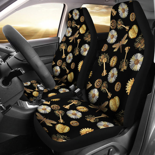 Steampunk Key Dragonfly Print Design LKS303 Car Seat Covers