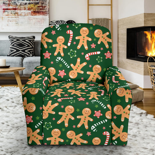 Gingerbread Pattern Print Design 04 Recliner Slipcover with Pocket