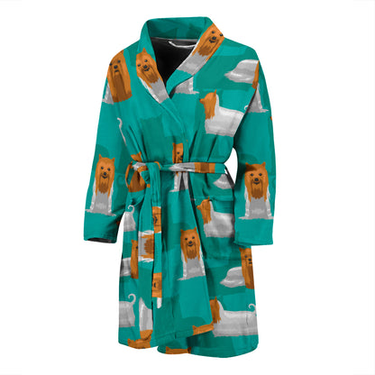 Silky Terriers Print Design LKS301 Men Bathrobe