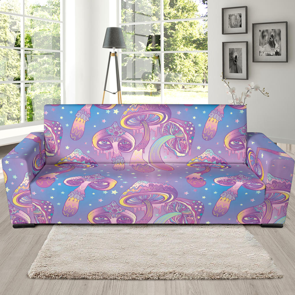 Psychedelic Mushroom Pattern Print Design A01 Sofa Slipcover