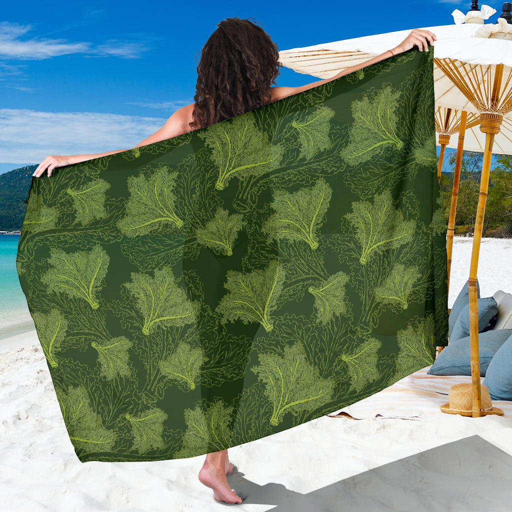 Kale Pattern Print Design 01 Sarong Pareo Wrap