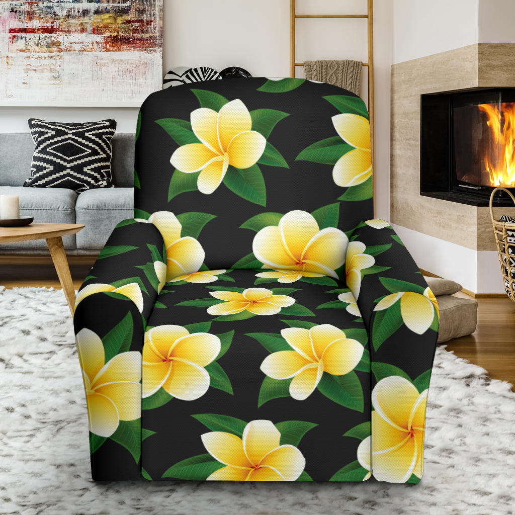 Plumeria Pattern Print Design A03 Recliner Slipcover with Pocket