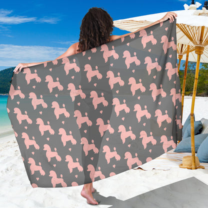 Poodle Pattern Print Design A02 Sarong Pareo Wrap