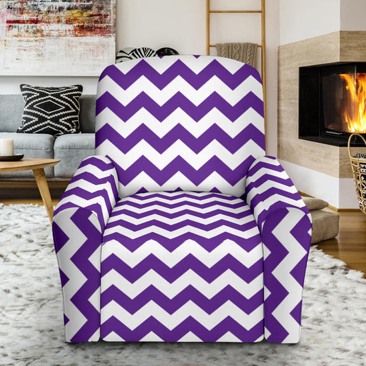Chevron Purple Pattern Print Design 03 Recliner Slipcover with Pocket