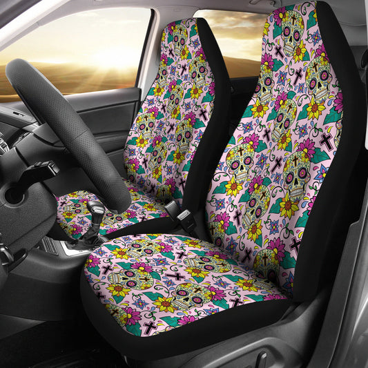 Sugar Skull Print Design LKS307 Car Seat Covers