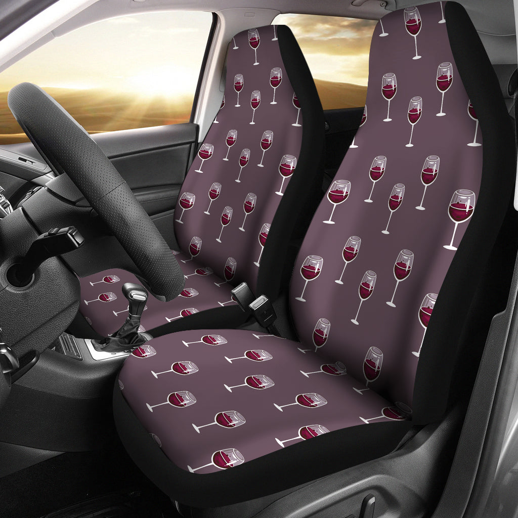 Wine Glass Pattern Print Design LKS305 Car Seat Covers