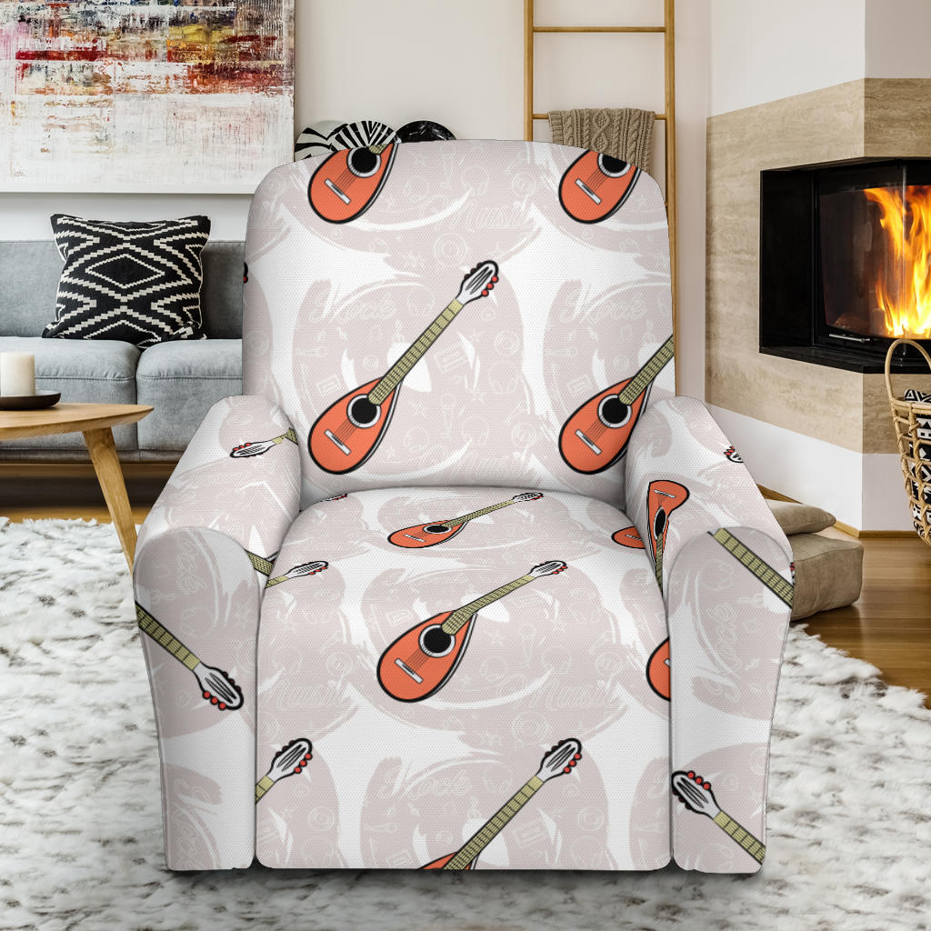 Mandolin Pattern Print Design 03 Recliner Slipcover with Pocket