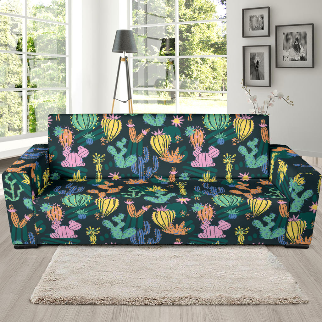 Cactus Pattern Print Design 05 Sofa Slipcover