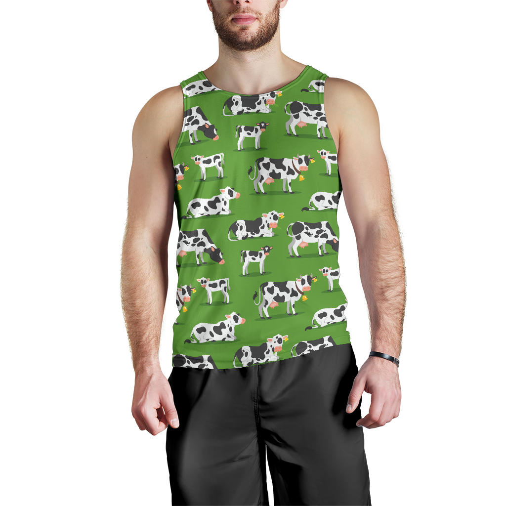 Cow Happy Print Pattern Men Tank Top