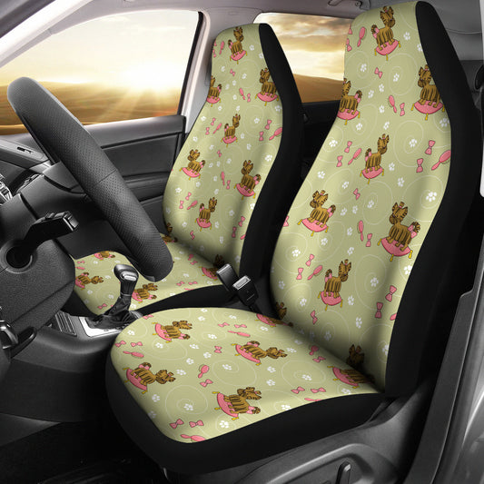 Yorkshire Cute Terriers Print Design LKS301 Car Seat Covers