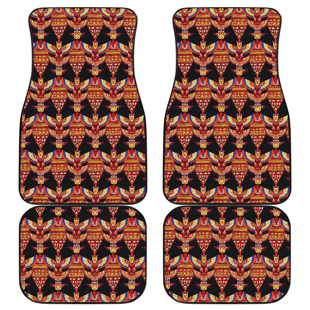 Totem Pole Print Car Floor Mats Front Back