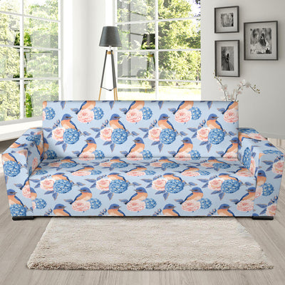 Bluebird Pattern Print Design 01 Sofa Slipcover