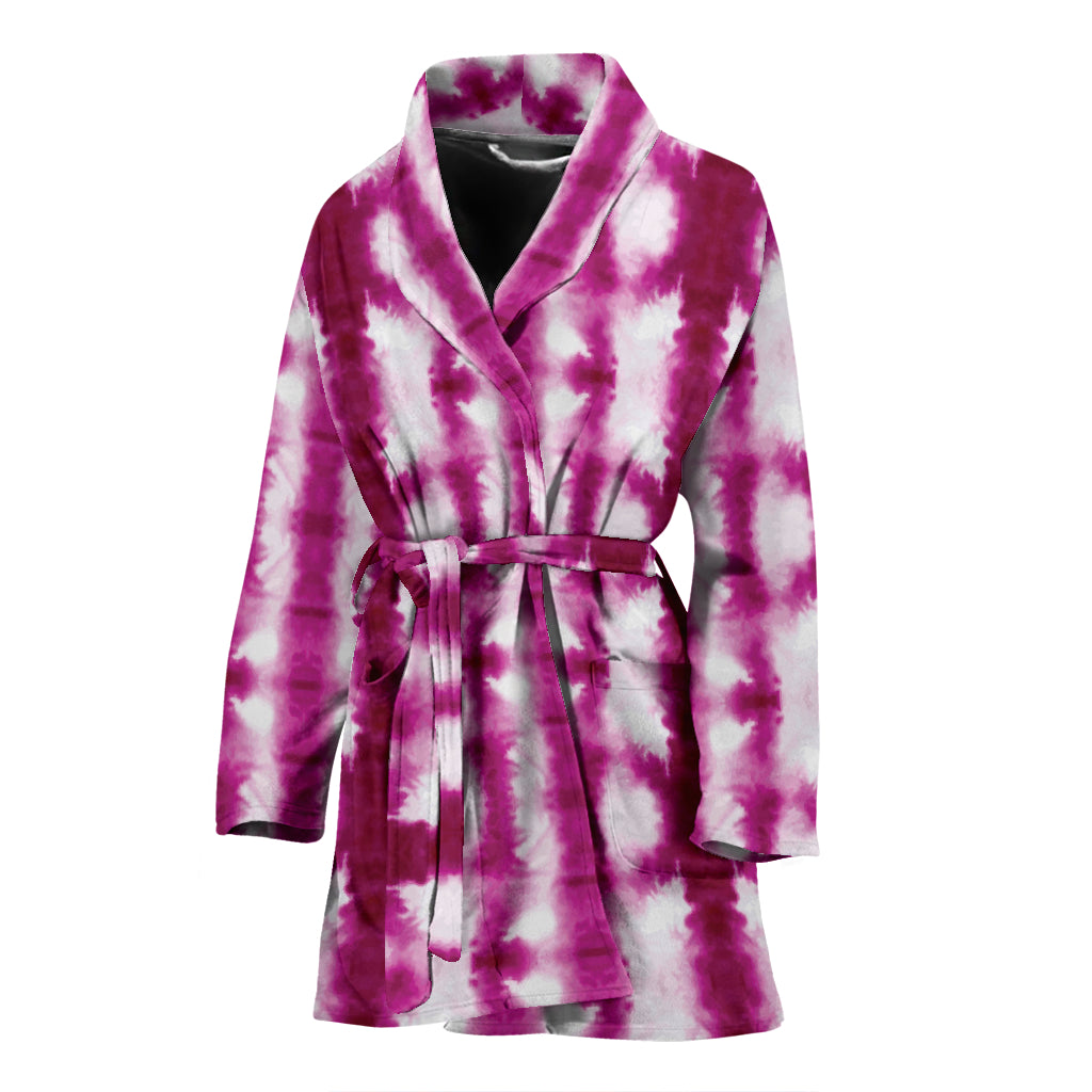 Tie Dye Dark Pink Print Design LKS303 Women Bathrobe