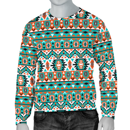 Indian Navajo Ethnic Themed Design Print Men Long Sleeve Sweatshirt