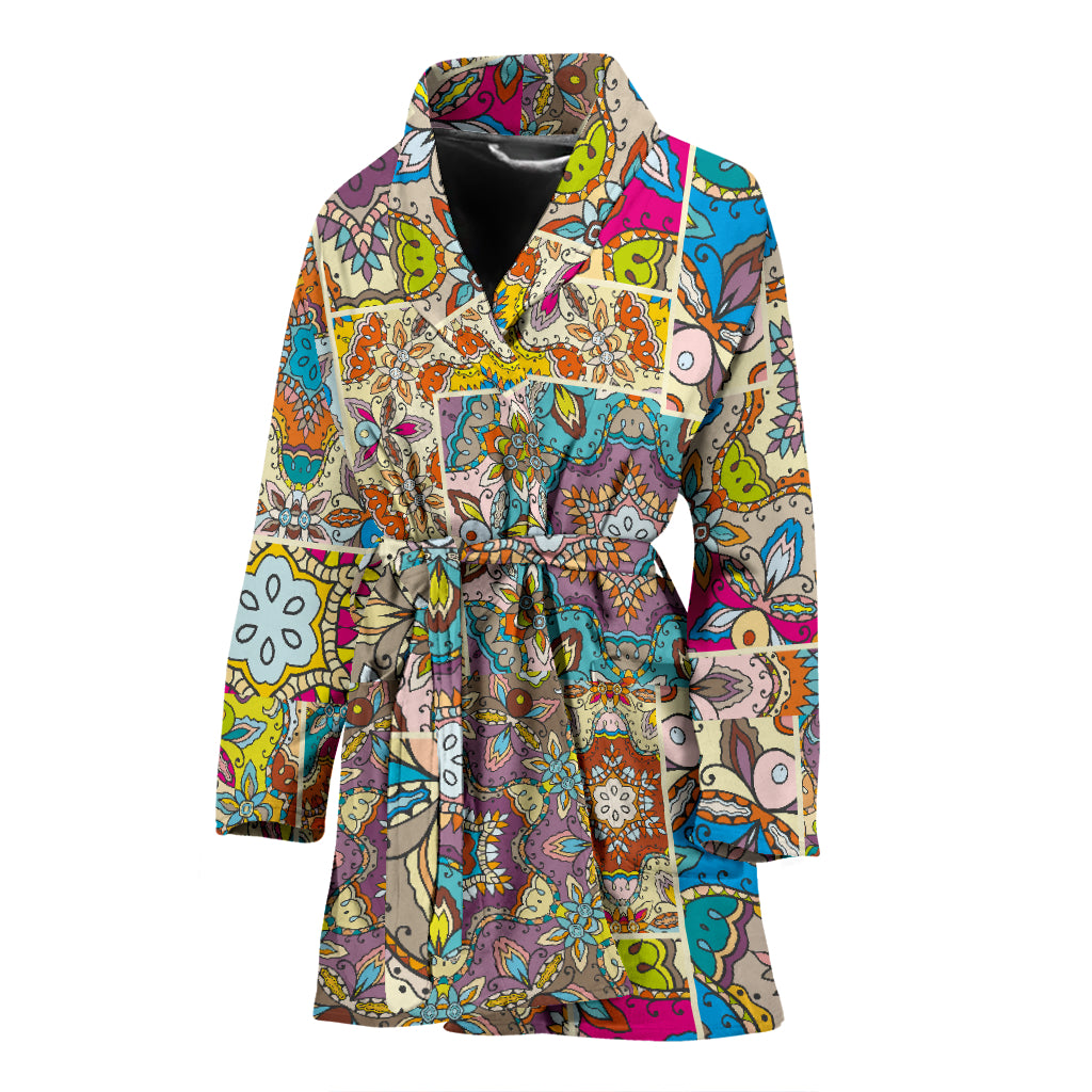 Patchwork Print Design LKS402 Women Bathrobe