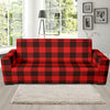 Buffalo check Red Pattern Print Design 05 Sofa Slipcover