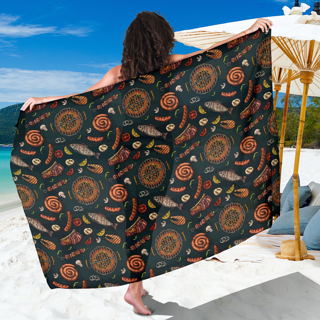 Barbecue Pattern Print Design 02 Sarong Pareo Wrap