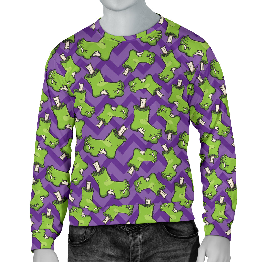 Zombie Foot Design Pattern Print Men Long Sleeve Sweatshirt