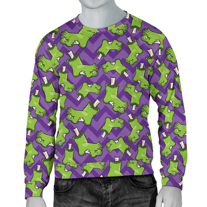 Zombie Foot Design Pattern Print Men Long Sleeve Sweatshirt