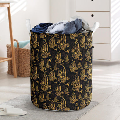 Owl Tribal Polynesian Design Print Laundry Basket