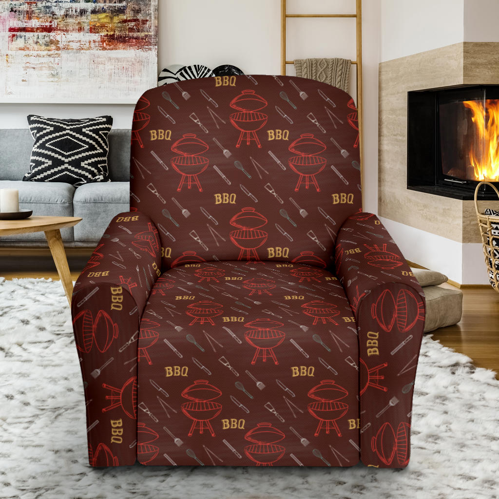 Barbecue Pattern Print Design 01 Recliner Slipcover with Pocket