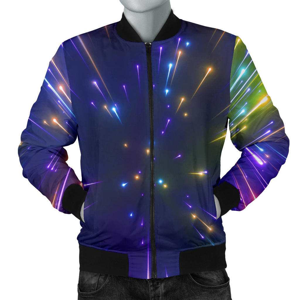 Celestial Rainbow Speed Light Men Bomber Jacket