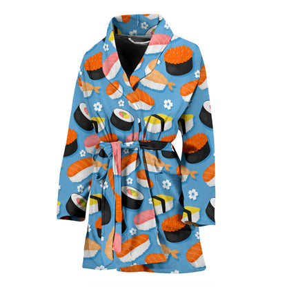 Sushi Print Design LKS304 Women Bathrobe