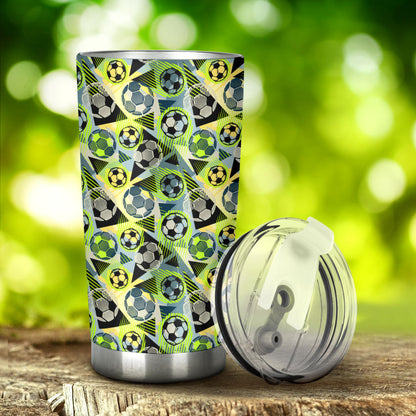 Soccer Ball Themed Print Pattern Tumbler