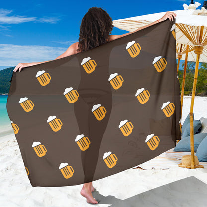 Beer Pattern Print Design 01 Sarong Pareo Wrap